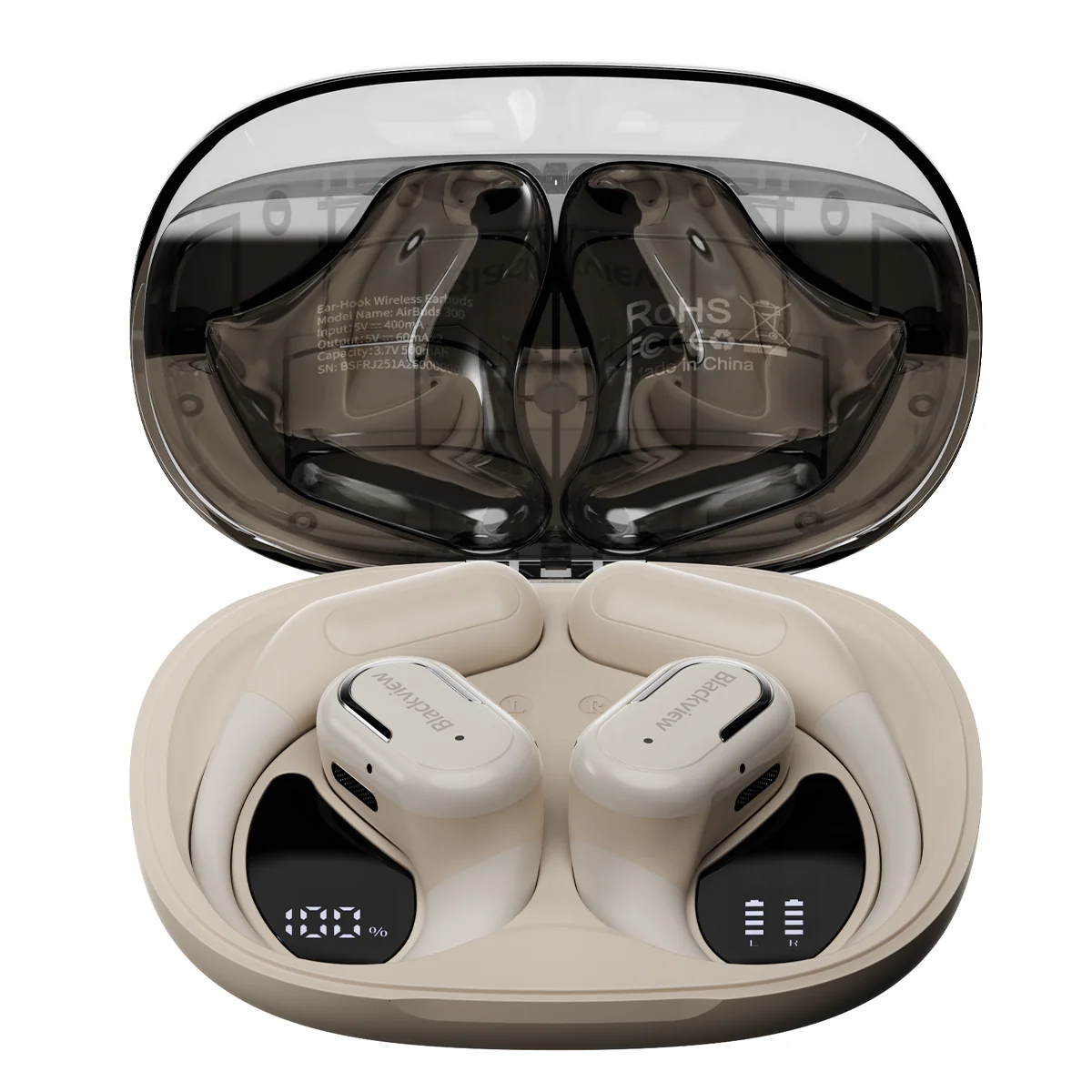 Blackview AirBuds 300 – Écouteurs Intra-Auriculaire OWS à Oreille Ouverte – IPX5 Étanchéité – Affichage Numérique Batterie – Micro ENC Réduction de Bruit – Bluetooth 6.0 - Image 6